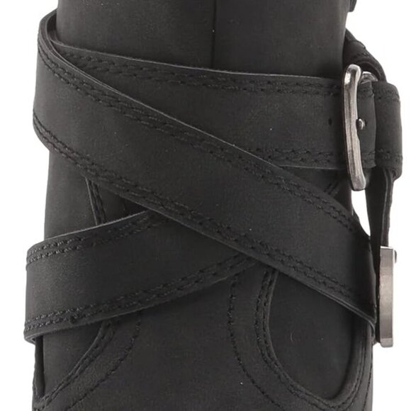 Women’s Modern Ankle Boot with Pull-Up Tabs - Black - 6 - Synthetic - Rubber - C - Picture 2 of 8